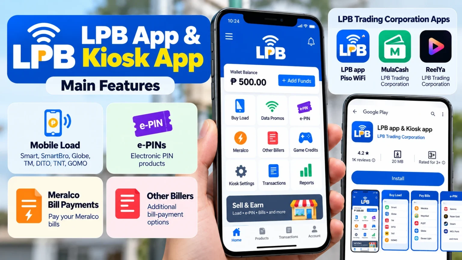 Features of LPB app & Kiosk App